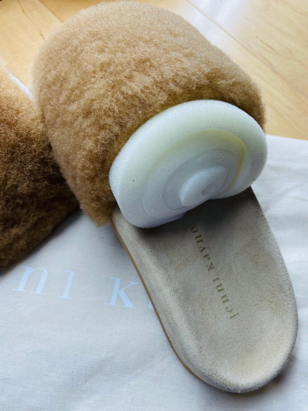 Jenni Kayne Shearling Fur Slide Sandals Slipper Natural Tan Size 37 Slip On NEW - Picture 4 of 7